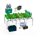 Kit Hidropónico N4 NFT Sistema para 96 Plantas, Jardín Interior Completo con Nutrientes, Semillas y Accesorios
