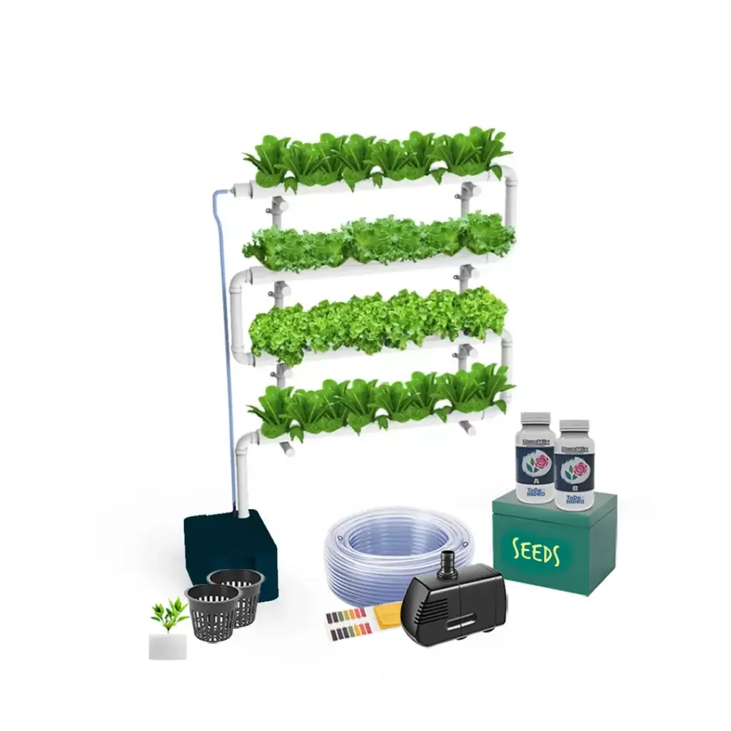 [KITWNUTRN5] Kit Hidropónico N5 Sistema NFT para 32 Plantas, Jardín Interior Completo con Nutrientes, Semillas y Accesorios