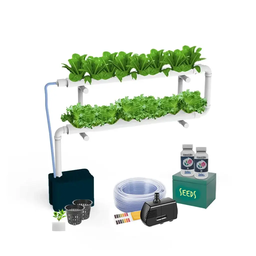 [KITWNUTRN5A] Kit Hidropónico N5A Sistema NFT para 16 Plantas, Jardín Interior Completo con Nutrientes, Semillas y Accesorios