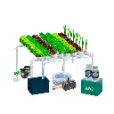 Kit Hidropónico N15 Sistema NFT para 64 Plantas, Jardín Interior Completo con Nutrientes, Semillas y Accesorios