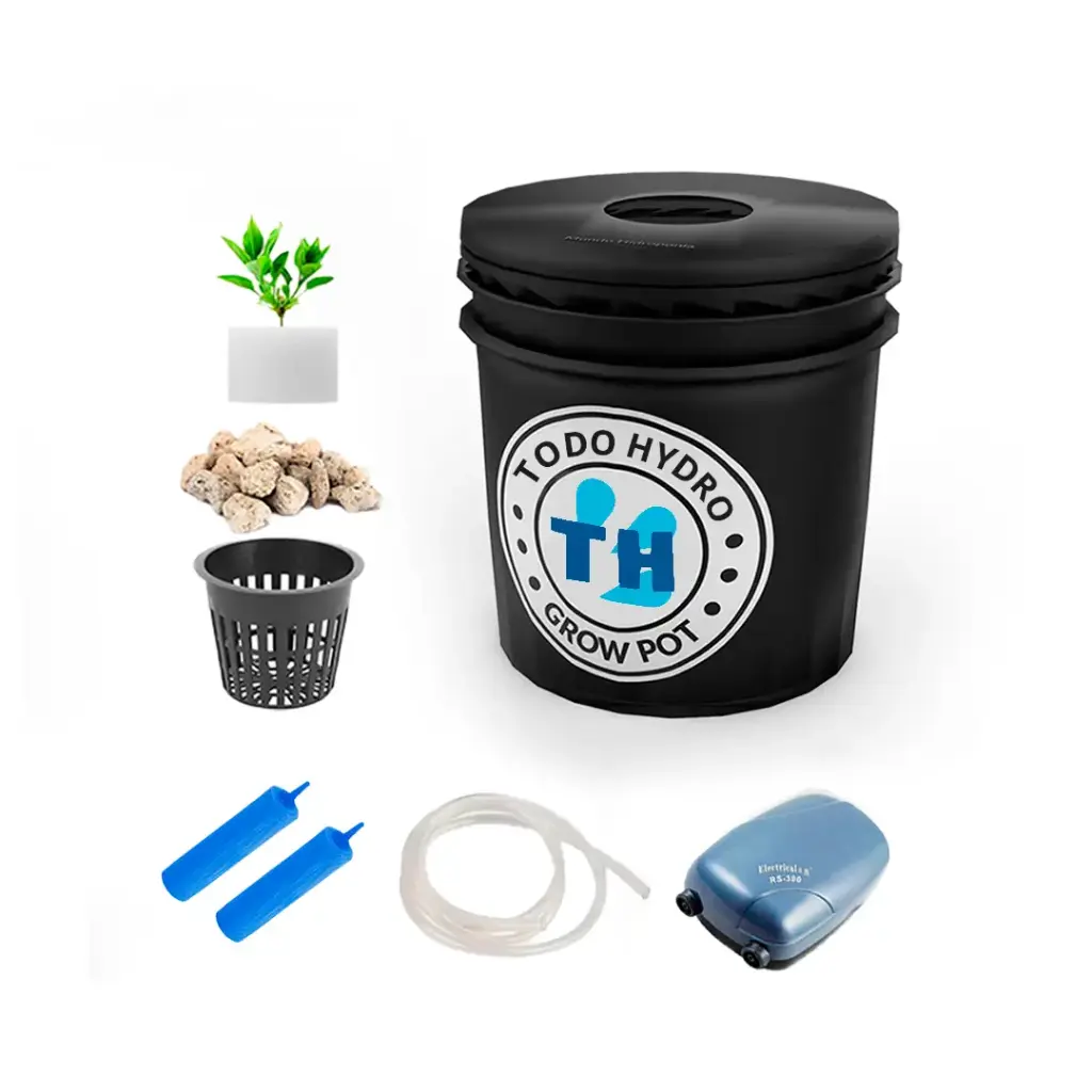 Grow Pot Professional DWC Hydro Bucket Kit con Bomba de Aire y Accesorios (8L)